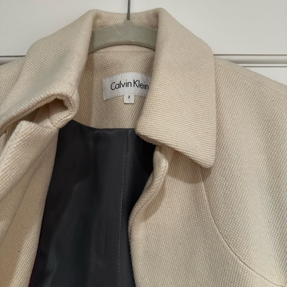 Calvin Klein Women's Cream Trench Coat - Picture 3 of 5